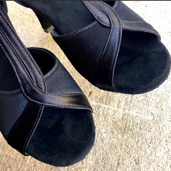 Classic Satin Salsa Swing Tango Dance Heels - Picture 3 of 7